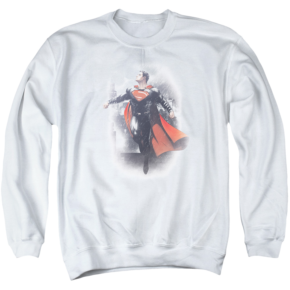 BVS146-AS-2 Batman vs Superman A Dawn Adult Crewneck Sweatshirt, White - Medium