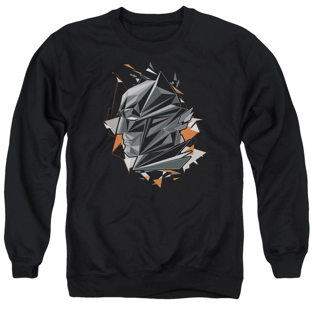 BVS129-AS-5 Batman vs Superman Bat Head Tech Adult Crewneck Sweatshirt, Black - 2X