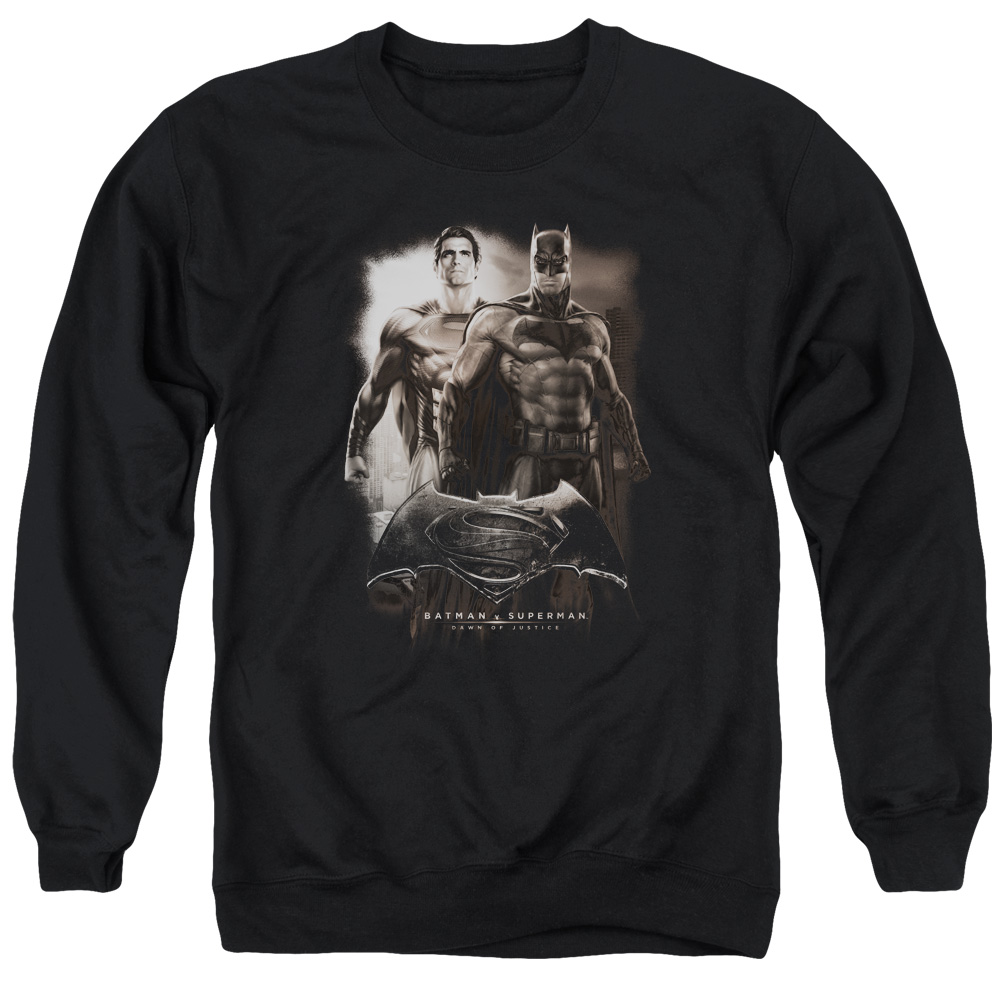 BVS136B-AS-2 Batman vs Superman Dawn Adult Crewneck Sweatshirt, Black - Medium
