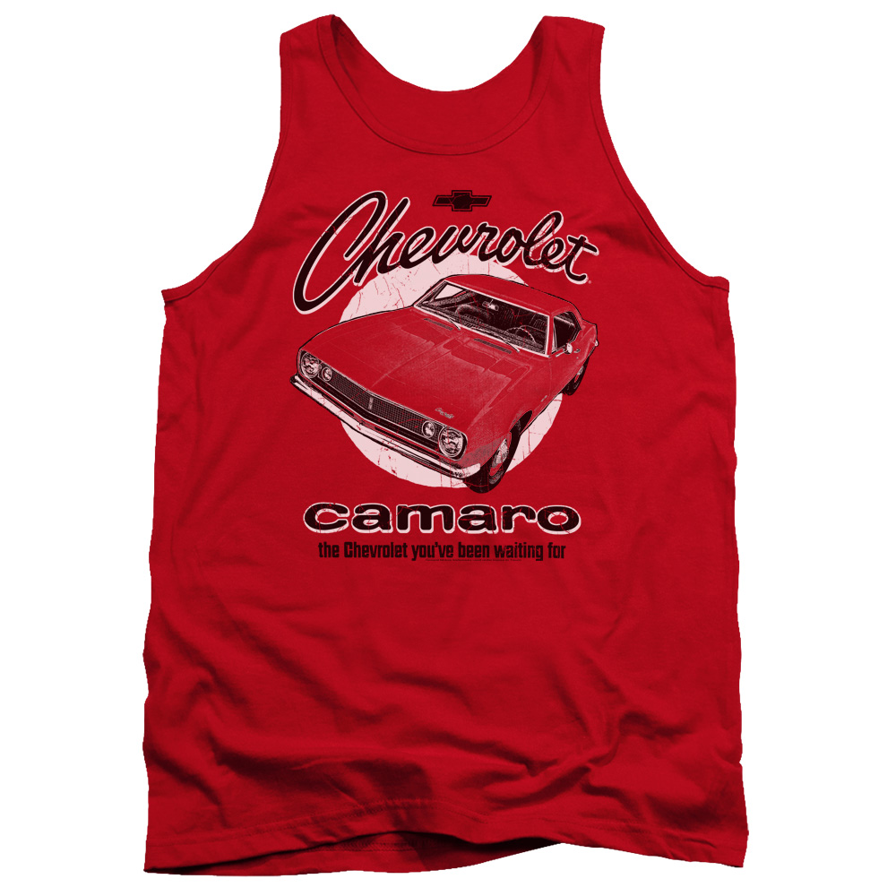 CHV151-TK-2 Chevrolet Retro Camaro Adult Tank Top, Red - Medium