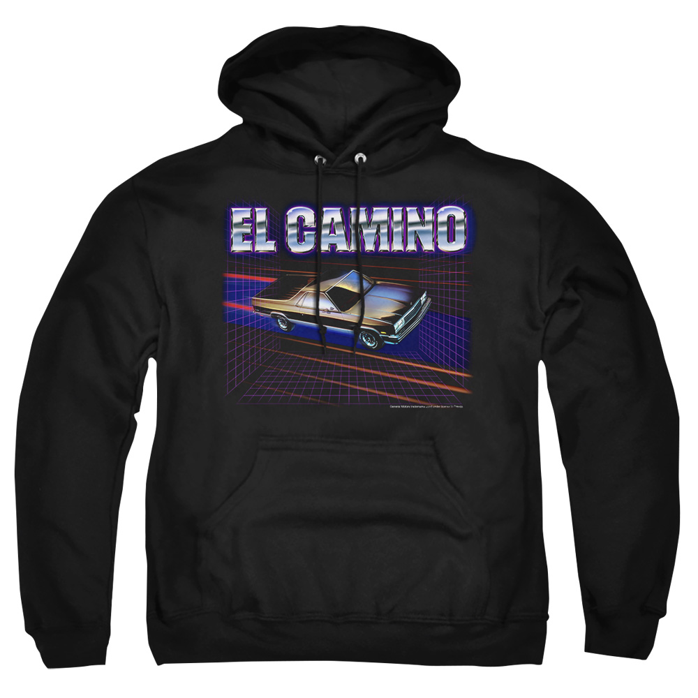 CHV185-AFTH-2 Chevrolet El Camino 85 Adult Pullover Hoodie, Black - Medium