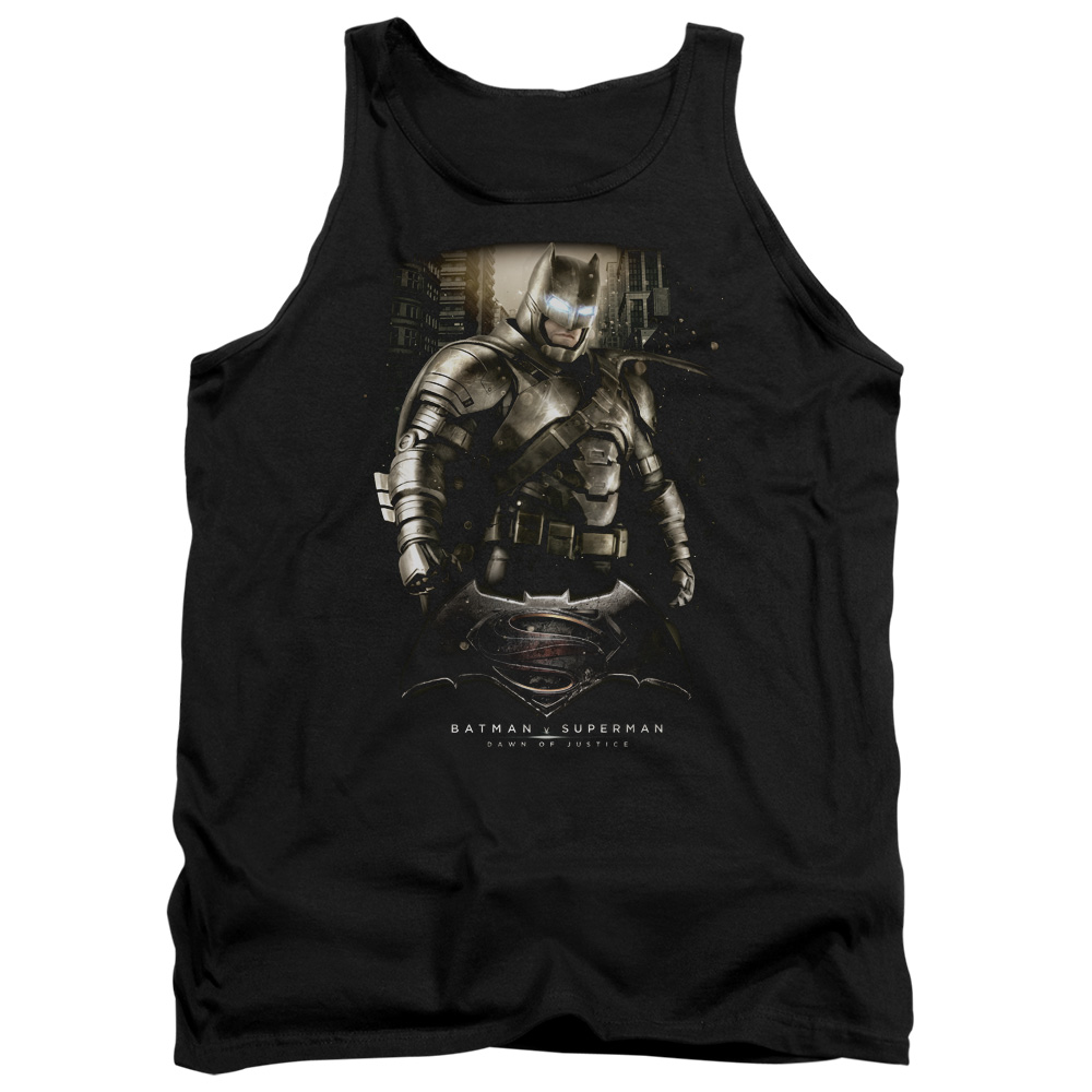 BVS178-TK-2 Batman vs Superman Bats Ground Zero Adult Tank Top, Black - Medium