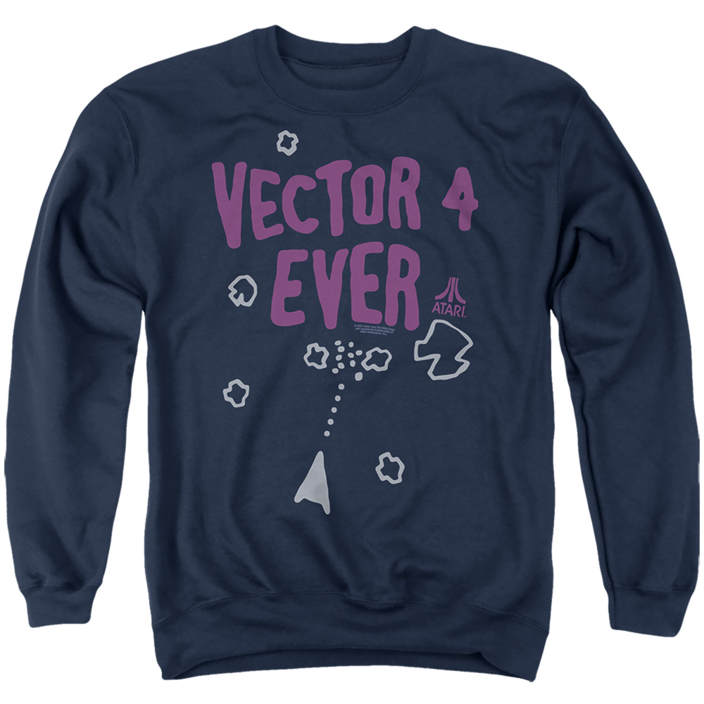 ATRI249-AS-6 Atari The Asteroids Adult Crewneck Sweatshirt, Navy - 3X