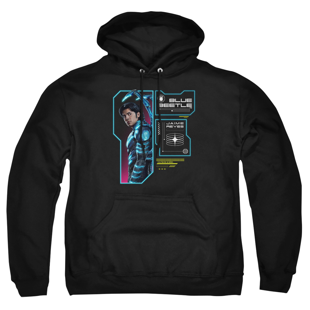 BBTL10005-AFTH-8 Blue Beetle 2023 Data Read Out Adult Pullover Hoodie, Black - 5X