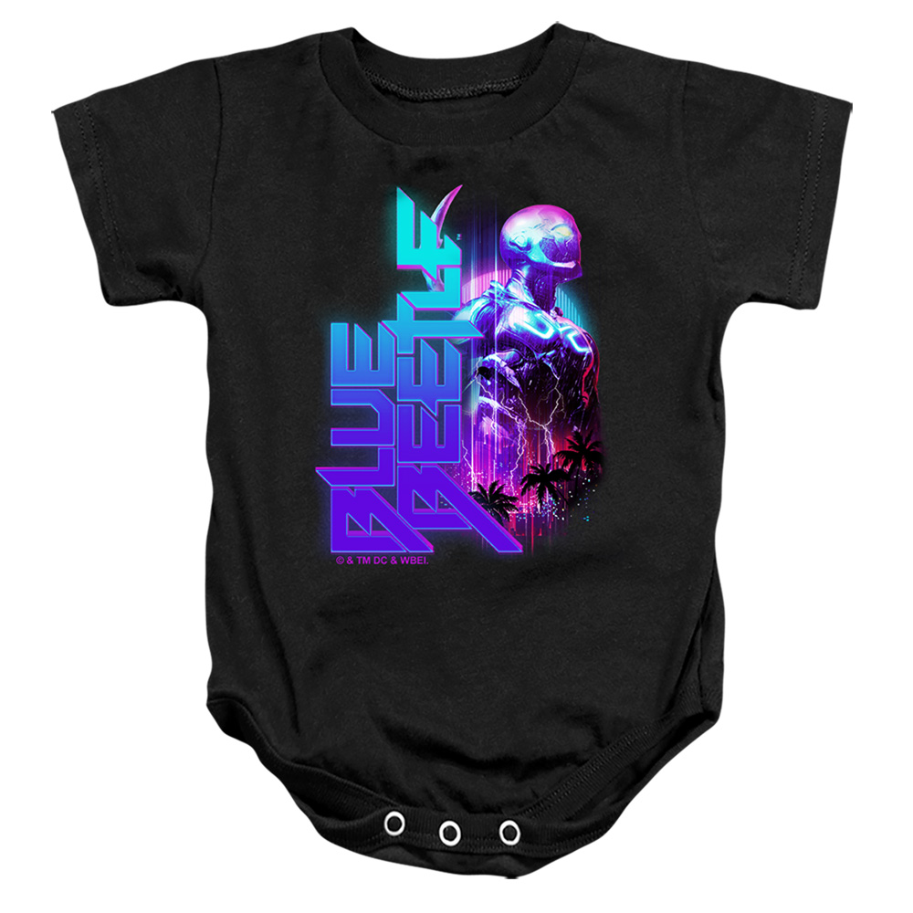 BBTL10006-SS-2 Blue Beetle 2023 Lightning Infant Snapsuit, Black - Medium - 12 Month
