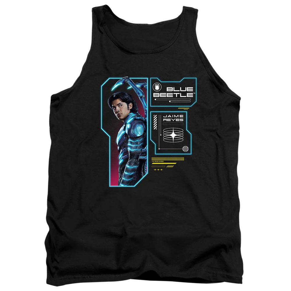 BBTL10005-TK-4 Blue Beetle 2023 Data Read Out Adult Tank Top, Black - Extra Large