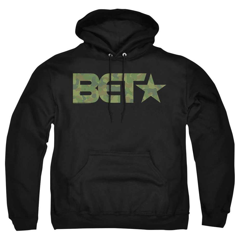 BET111-AFTH-4 Bet Camo Logo Adult Pullover Hoodie, Black - Extra Large