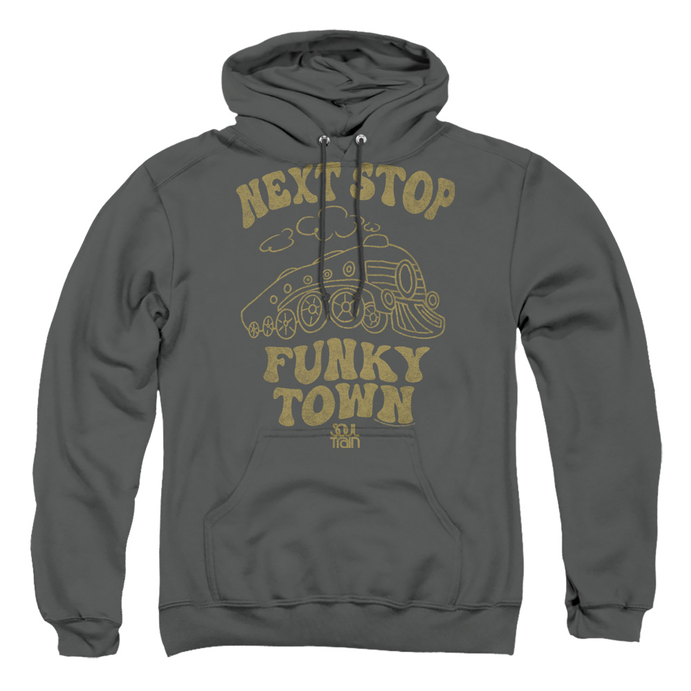 BET113-AFTH-2 Bet Soul Train Next Stop Adult Pullover Hoodie, Charcoal - Medium