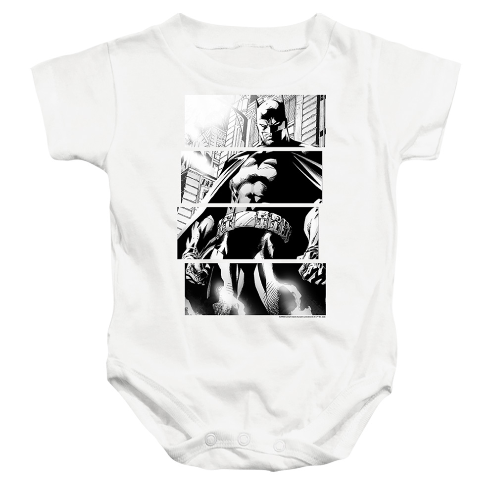 BM3440-SS-3 Batman Panels Infant Snapsuit, White - Large - 18 Month