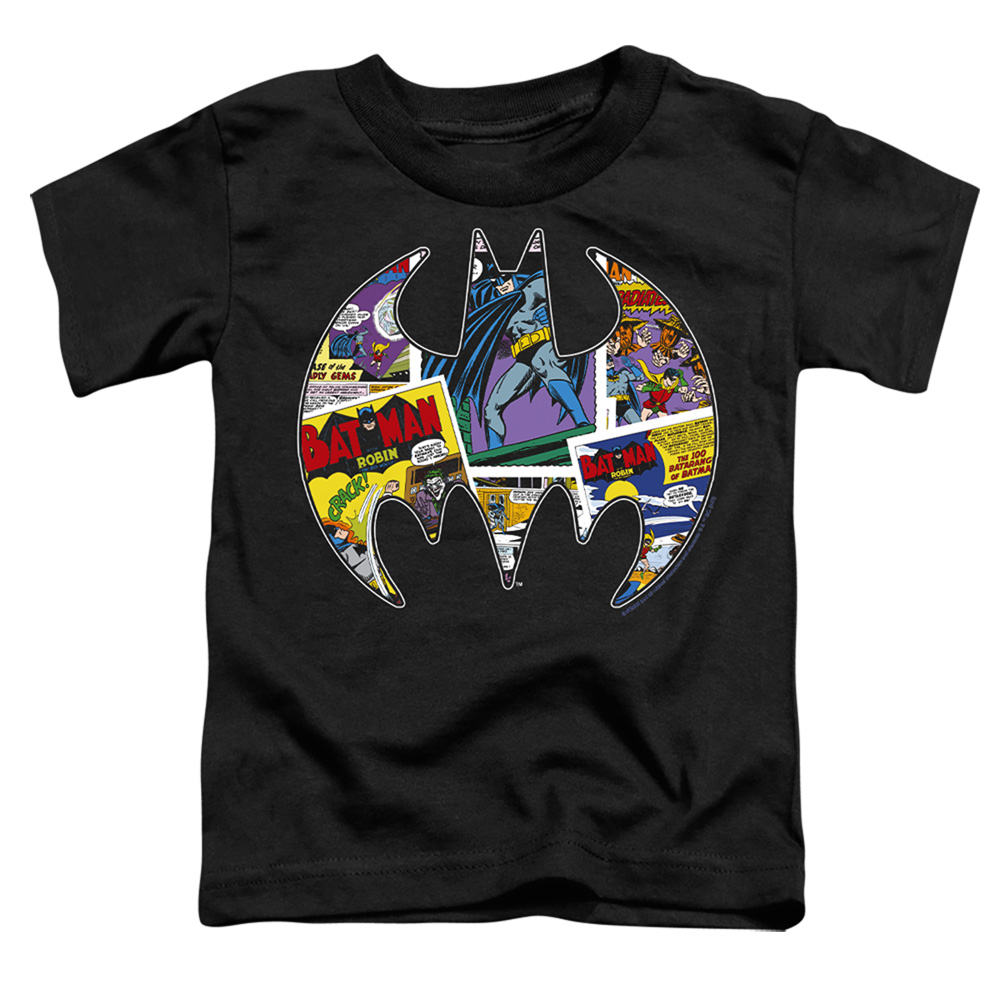 BM3451-TT-2 Batman Comic Bat Toddler Short Sleeve T-Shirt, Black - Medium 3T