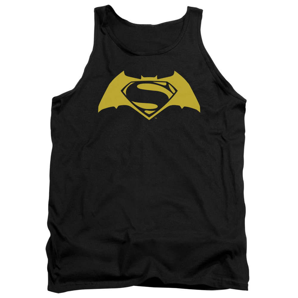 BVS107B-TK-2 Batman vs Superman Simple Logo Adult Tank Top, Black - Medium