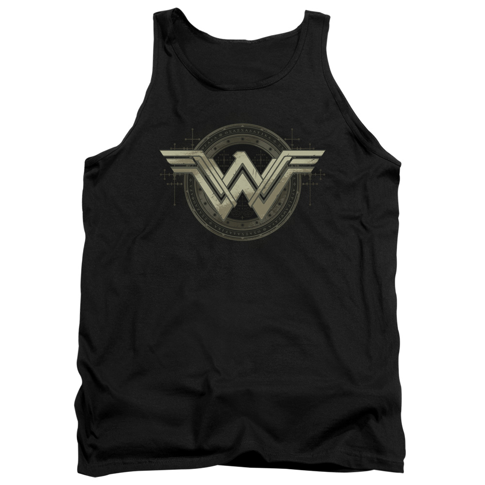 BVS108-TK-2 Batman vs Superman Ancient Emblems Adult Tank Top, Black - Medium