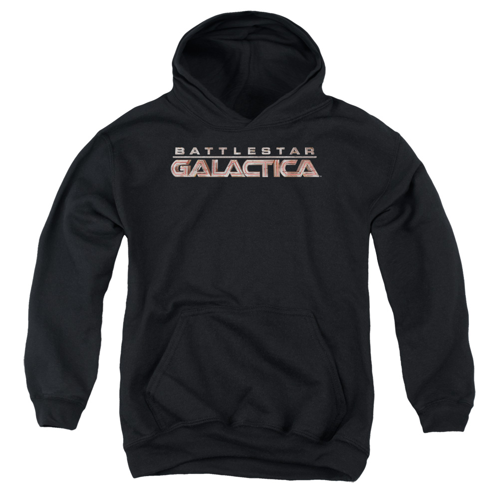 BSG101-YFTH-2 BSG Logo Youth Hooded Sweatshirt, Black - Medium