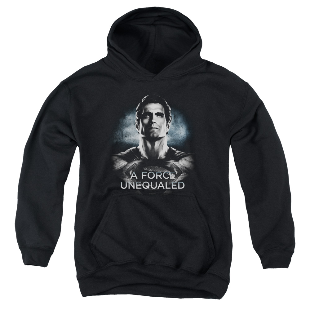 BVS142-YFTH-2 Batman vs Superman Unequaled Youth Hooded Sweatshirt, Black - Medium