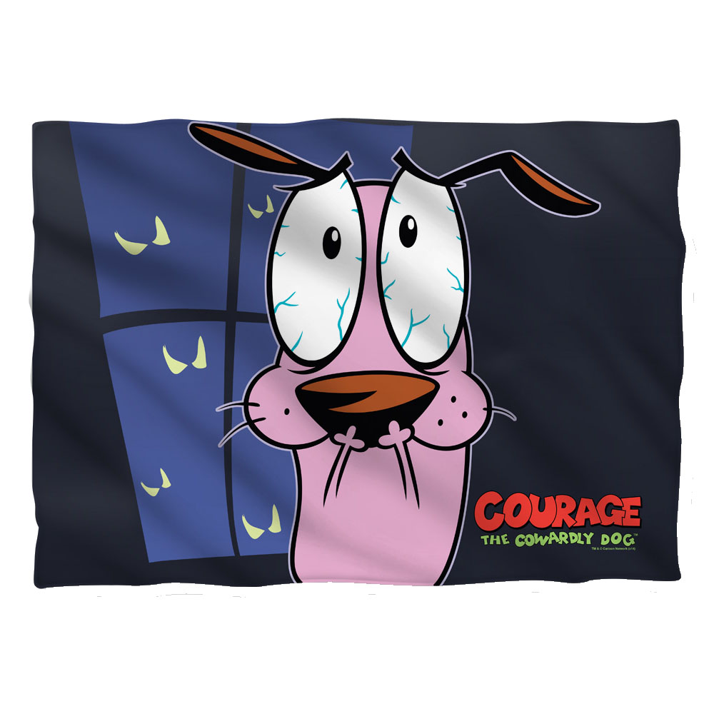 CN417-PLO1-0 20 x 28 in. Courage The Cowardly Dog Window Pillow Case, White