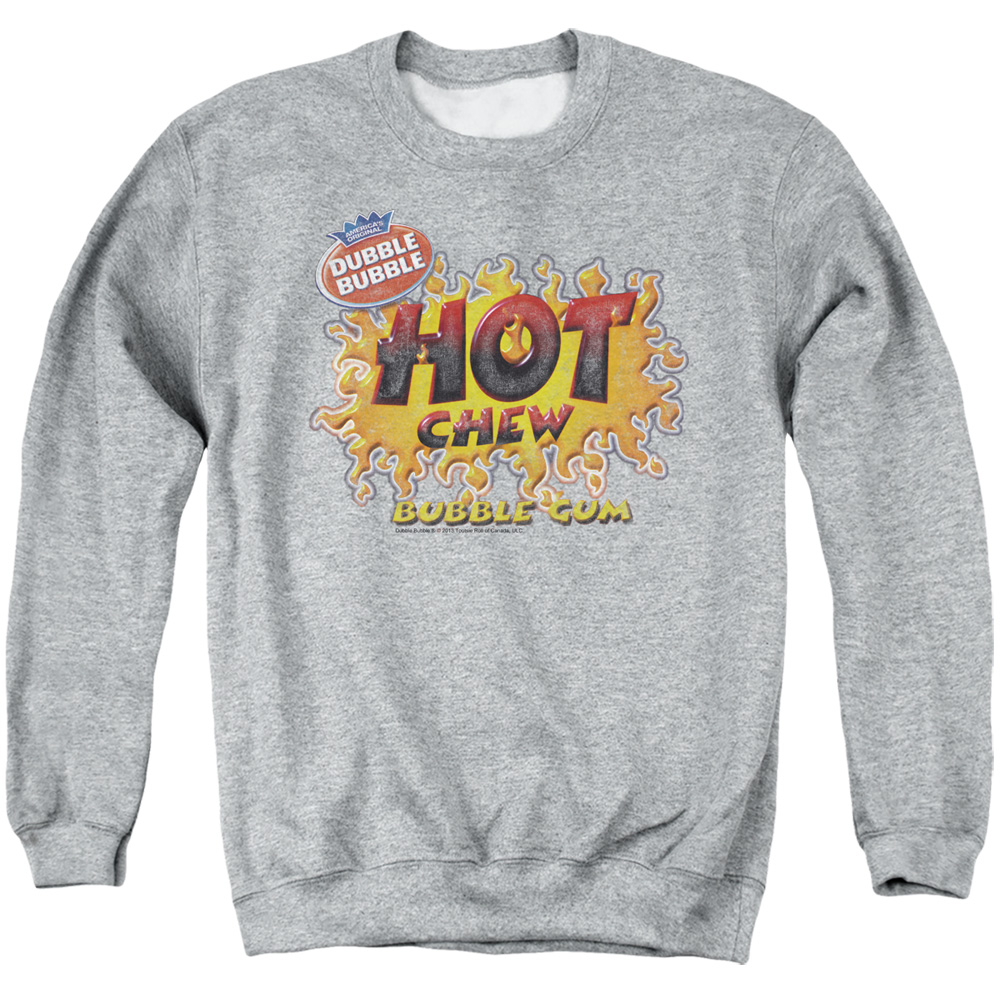 DBL118-AS-1 Dubble Bubble Hot Chew Adult Crewneck Sweatshirt, Athletic Heather - Small