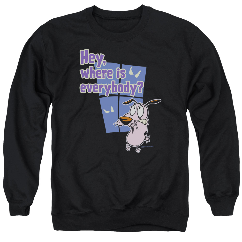 CN225-AS-2 Courage Where Is Everybody Adult Crewneck Sweatshirt, Black - Medium