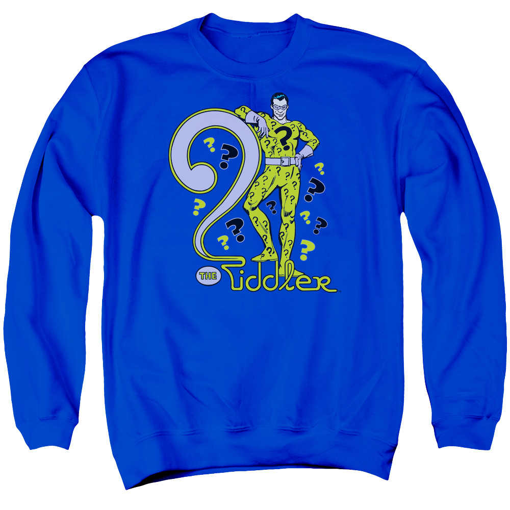 DCO127-AS-2 DC The Riddler Adult Crewneck Sweatshirt, Royal - Medium
