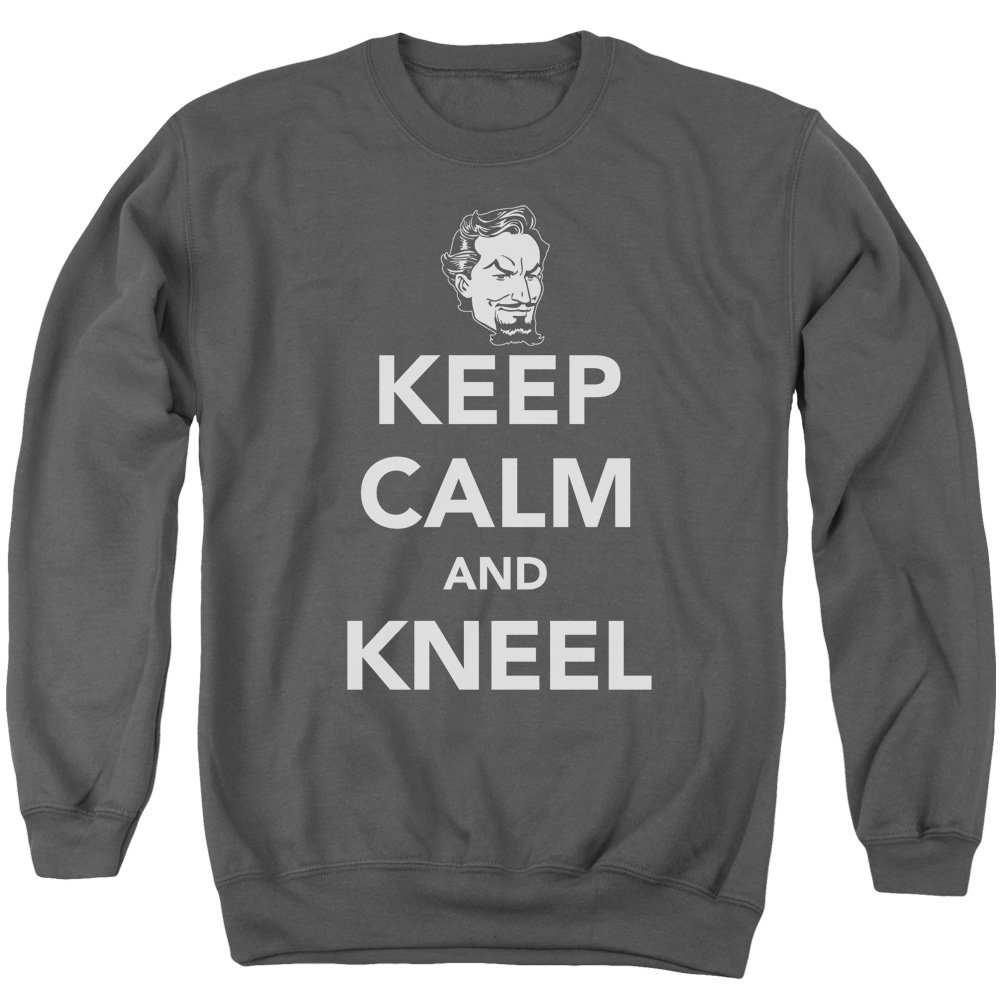 DCO630-AS-2 DC Keep Calm & Kneel Adult Crewneck Sweatshirt, Charcoal - Medium