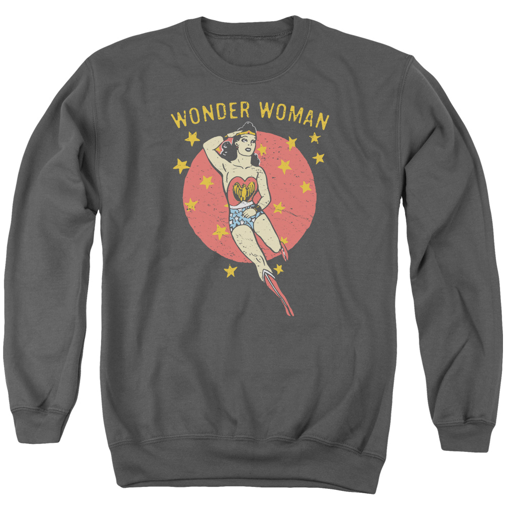 DCO781-AS-2 DC Wonder Circle Adult Crewneck Sweatshirt, Charcoal - Medium