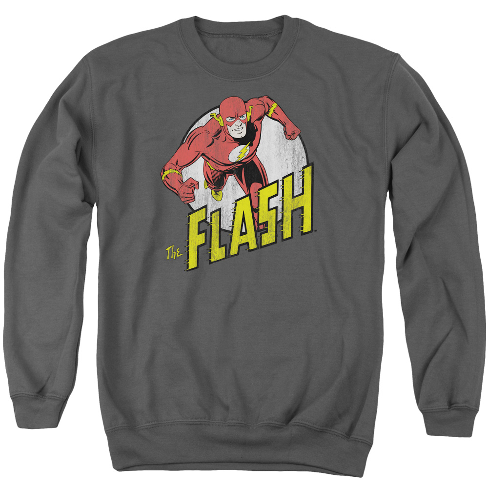 DCO177-AS-2 DC Flash Run Adult Crewneck Sweatshirt, Charcoal - Medium