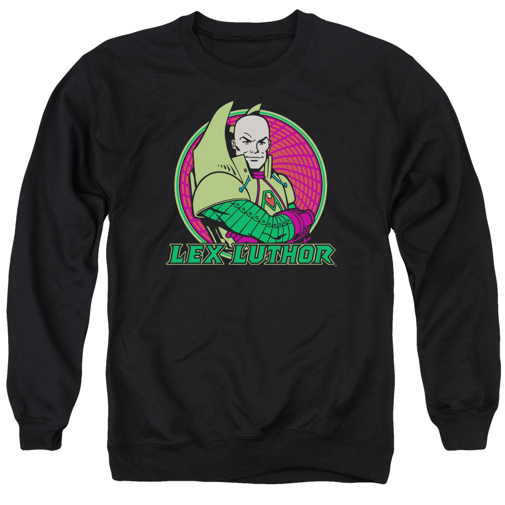 DCO560-AS-6 DC Lex Luthor Adult Crewneck Sweatshirt, Black - 3X
