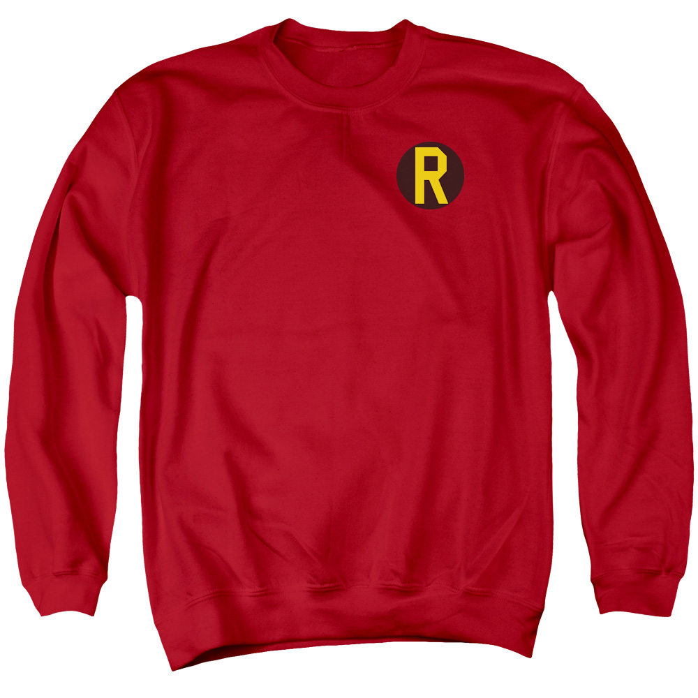 DCO561-AS-4 DC Robin Logo Adult Crewneck Sweatshirt, Red - Extra Large