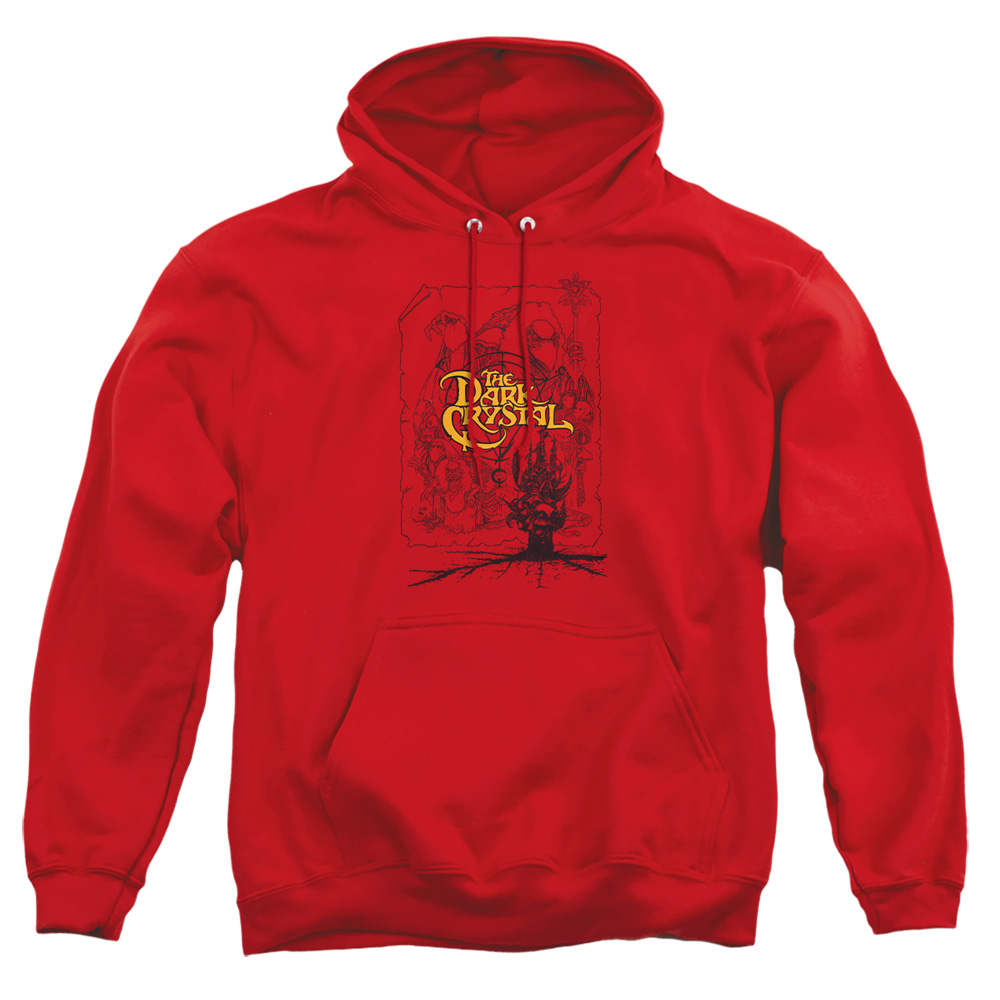 DKC123-AFTH-2 Dark Crystal Poster Lines Adult Pullover Hoodie, Red - Medium