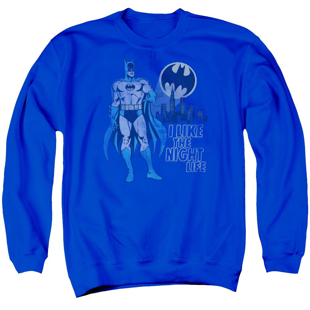 DCO634-AS-2 DC Night Life Adult Crewneck Sweatshirt, Royal - Medium