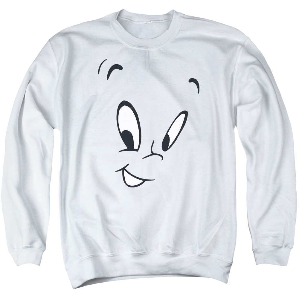 DRM210-AS-4 Casper Face Adult Crewneck Sweatshirt, White - Extra Large