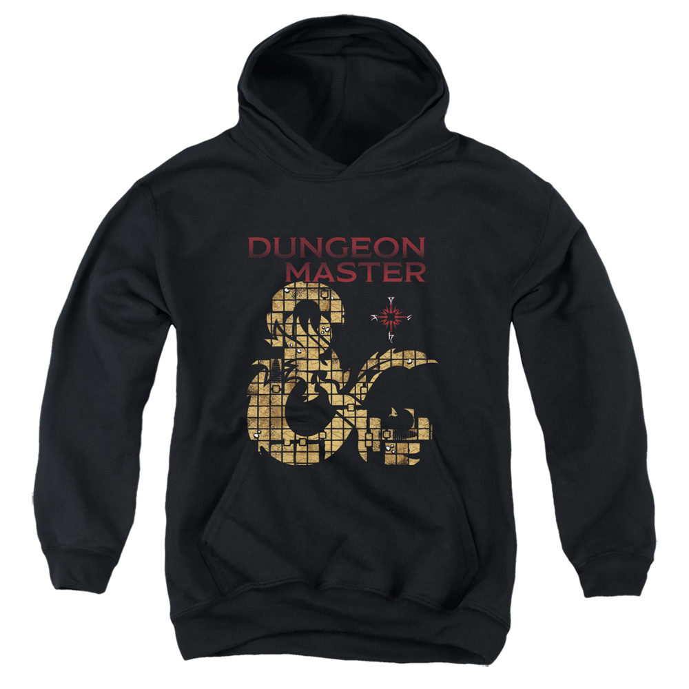 HBRO637-YFTH-2 Dungeons & Dragons Master Youth Hooded Sweatshirt, Black - Medium
