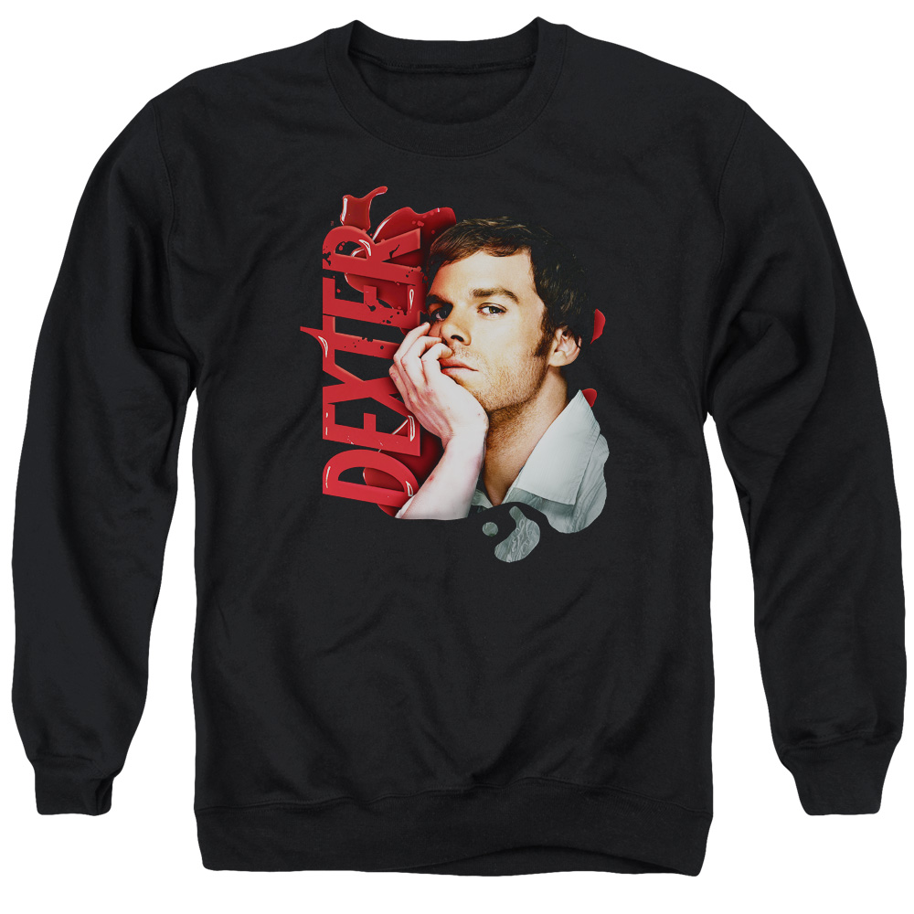 SHO333-AS-2 Dexter Layered Adult Crewneck Sweatshirt, Black - Medium
