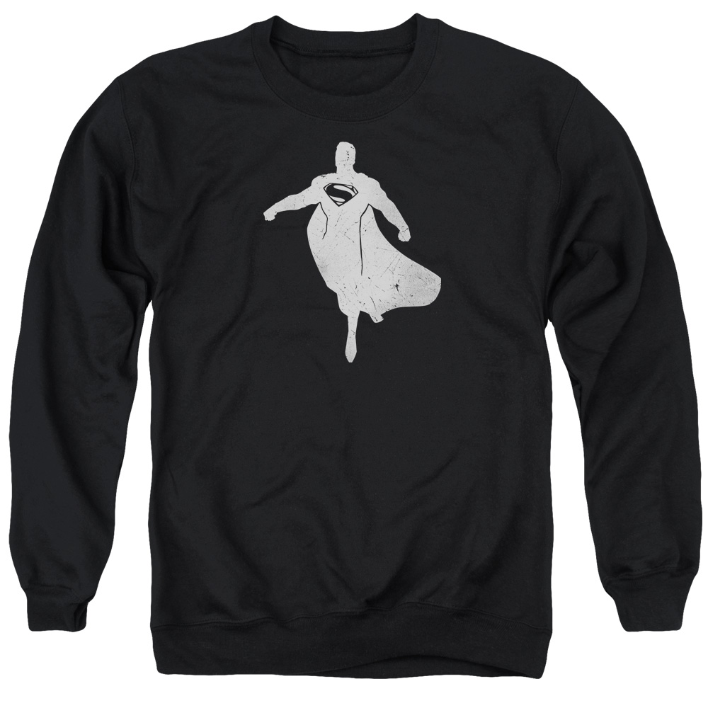 BVS143-AS-2 Batman vs Superman Silhouette Adult Crewneck Sweatshirt, Black - Medium