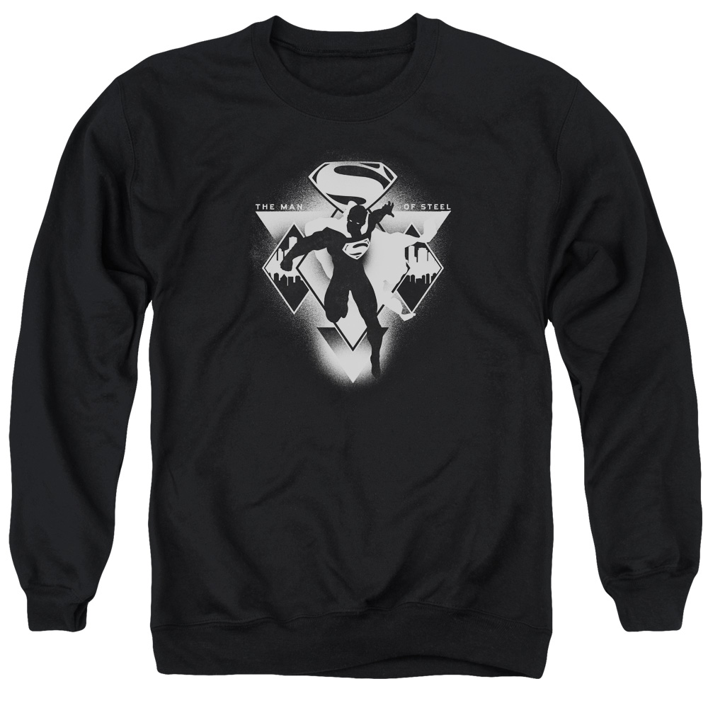BVS190-AS-3 Batman vs Superman Triple Diamond Adult Crewneck Sweatshirt, Black - Large