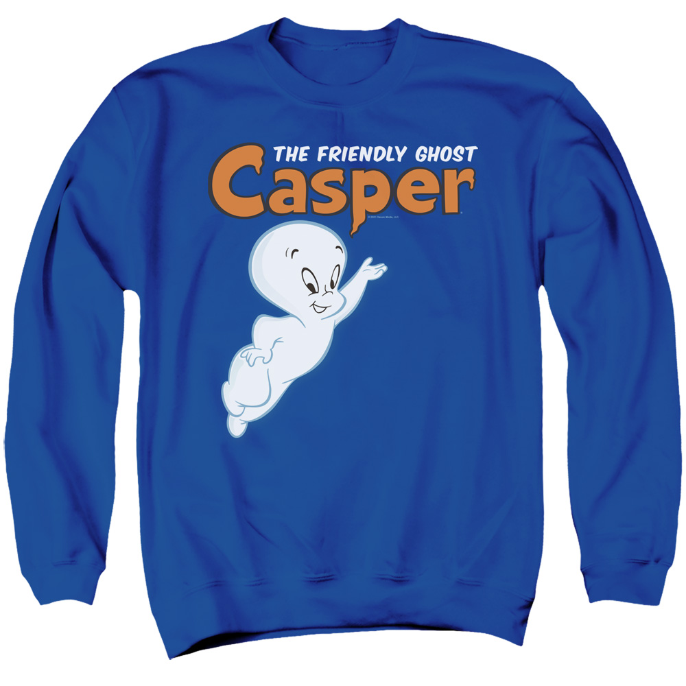 DRM537-AS-2 Casper Logo & Casper Adult Crewneck Sweatshirt, Royal - Medium