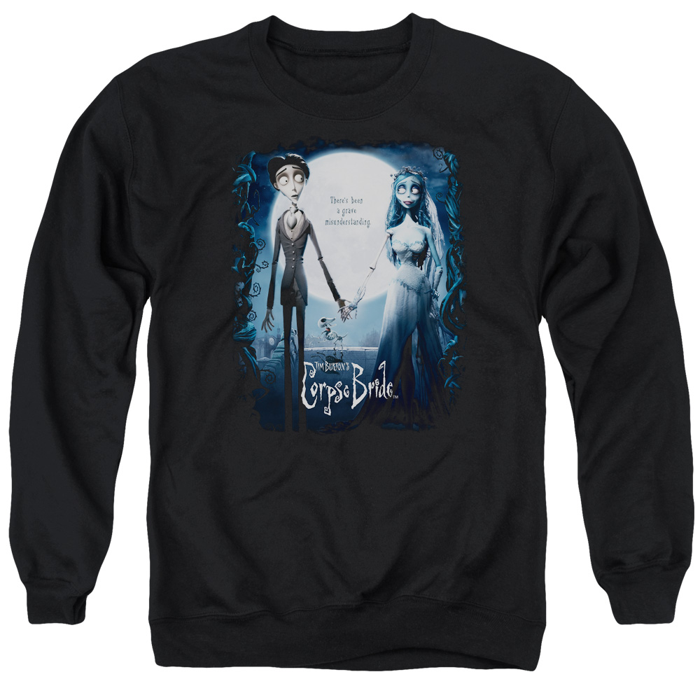 WBM215-AS-2 Corpse Bride Poster Adult Crewneck Sweatshirt, Black - Medium