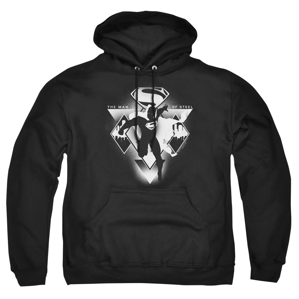 BVS190-AFTH-4 Batman vs Superman Triple Diamond Adult Pullover Hoodie, Black - Extra Large