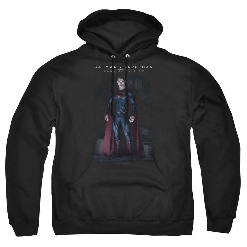 BVS206-AFTH-4 Batman vs Superman Stand Tall Adult Pullover Hoodie, Black - Extra Large