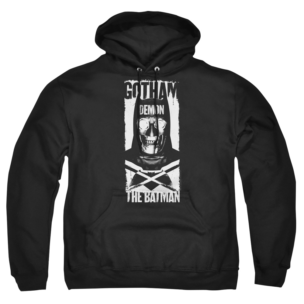BVS212-AFTH-6 Batman vs Superman Demon Bat Adult Pullover Hoodie, Black - 3X