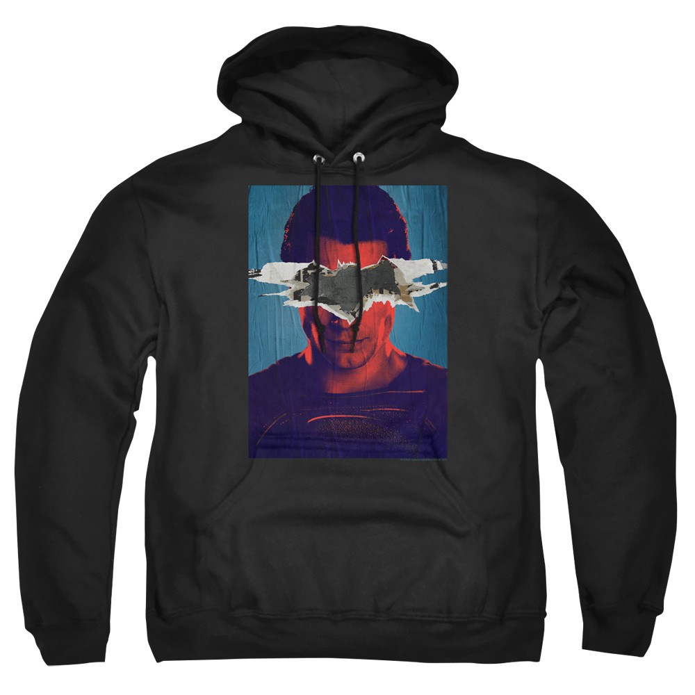BVS140B-AFTH-4 Batman vs Superman Poster Adult Pullover Hoodie, Black - Extra Large