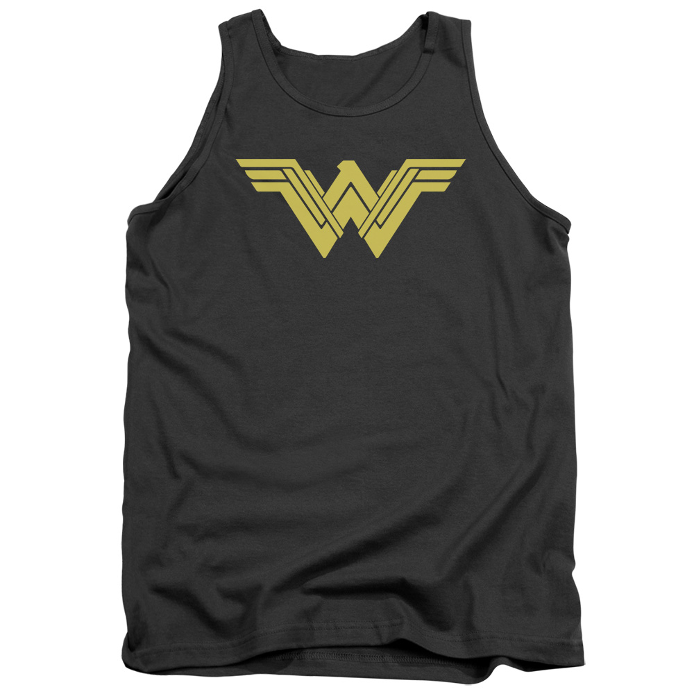BVS114-TK-2 Batman vs Superman Clean Line Logo Adult Tank Top, Charcoal - Medium