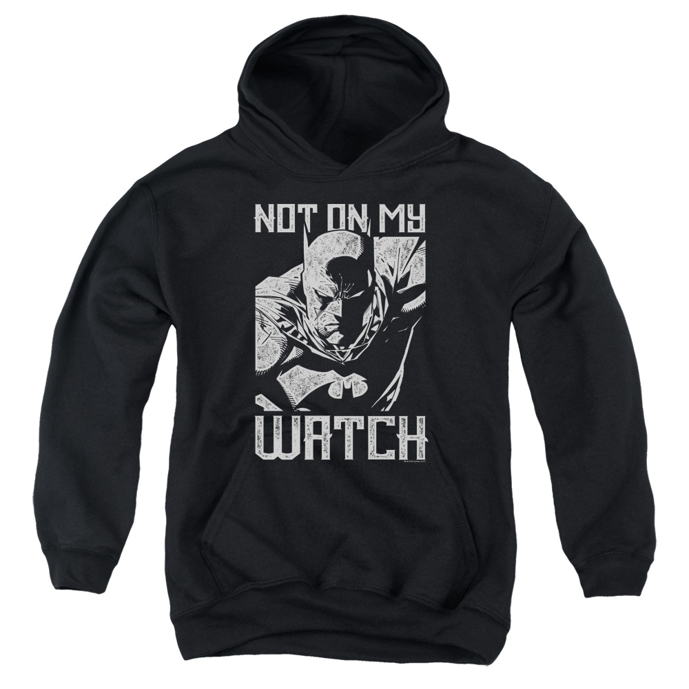BM2866-YFTH-2 Batman Watch Youth Hooded Sweatshirt, Black - Medium
