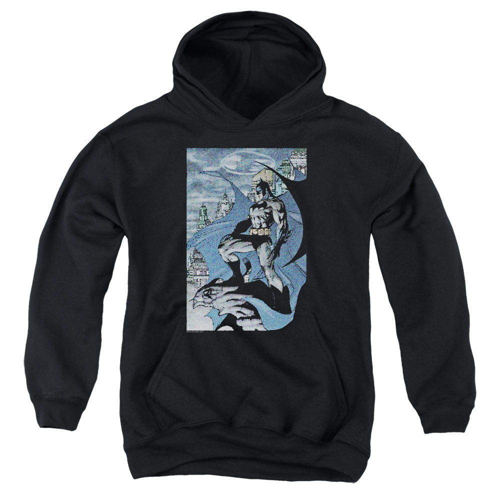 BM2840-YFTH-2 Batman Seurbat Youth Hooded Sweatshirt, Black - Medium