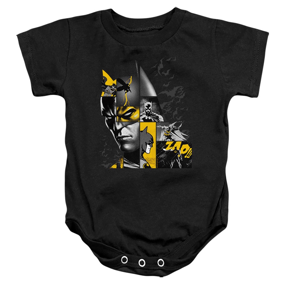 BM3090B-SS-1 Batman Zap Infant Snapsuit, Black - Small - 6 Month