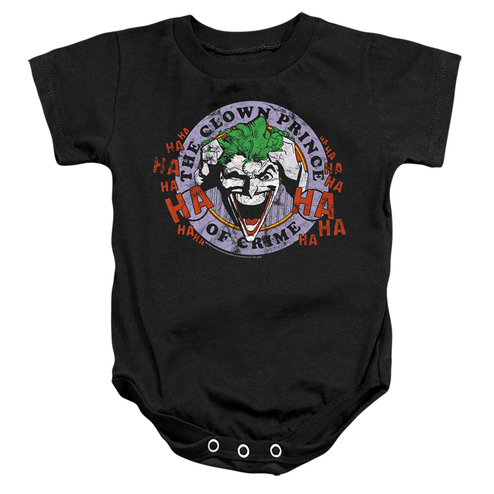 BM3491-SS-2 Batman Smile Emblem 1 Infant Snapsuit, Black - Medium - 12 Month