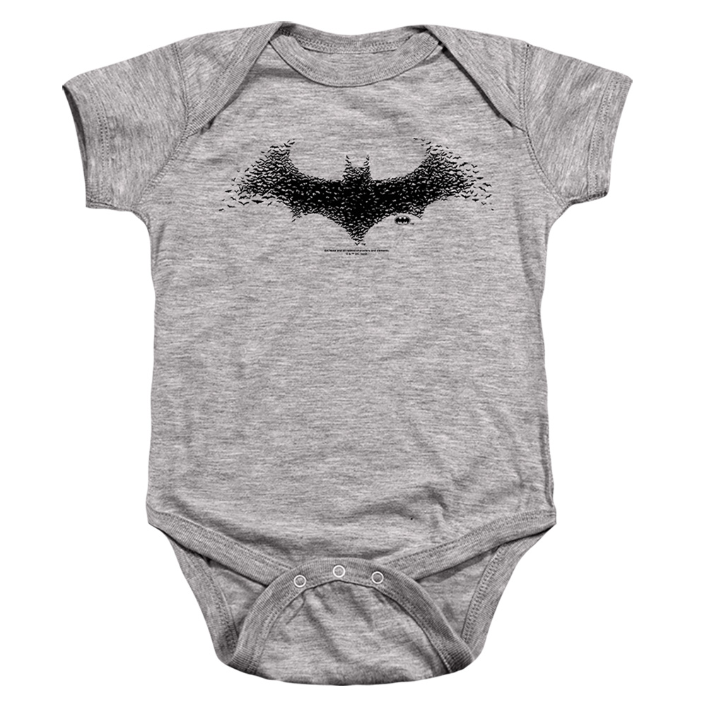 BM3410-SS-2 Batman Bat Logo 2 Infant Snapsuit, Athletic Heather - Medium - 12 Month