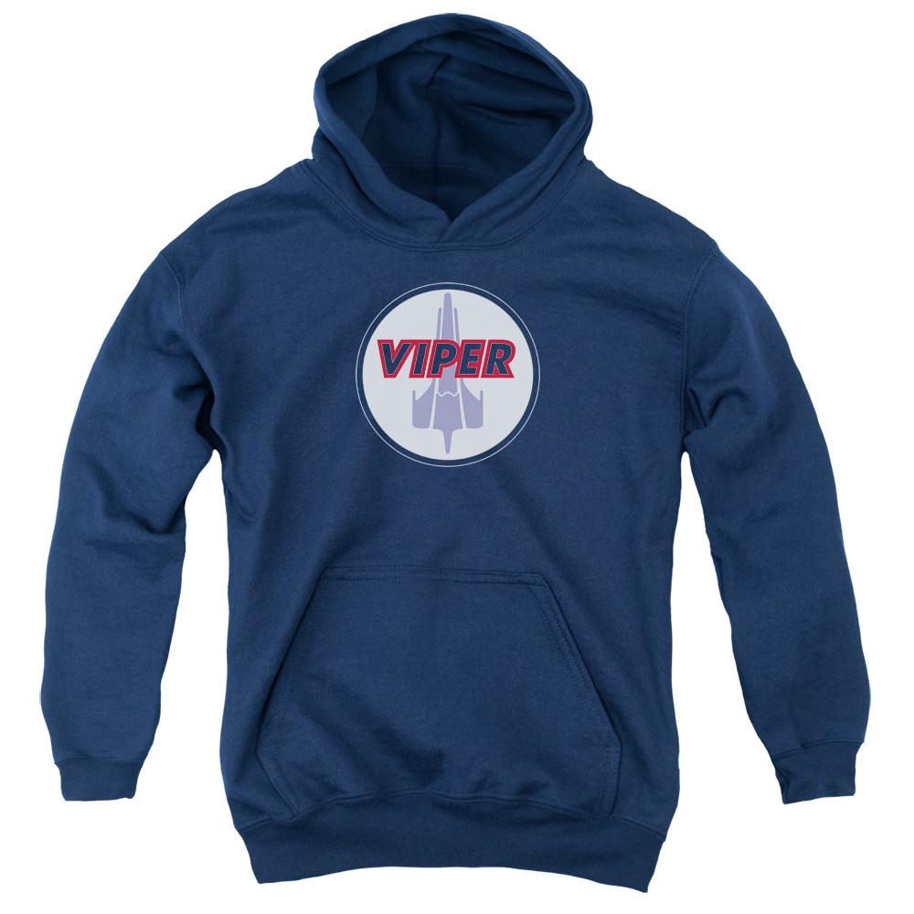 BSG117-YFTH-2 BSG Viper Decal Youth Hooded Sweatshirt, Navy - Medium