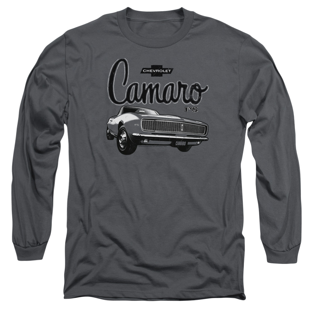 CHV152-AL-2 Chevrolet Script Car Adult Long Sleeve T-Shirt, Charcoal - Medium