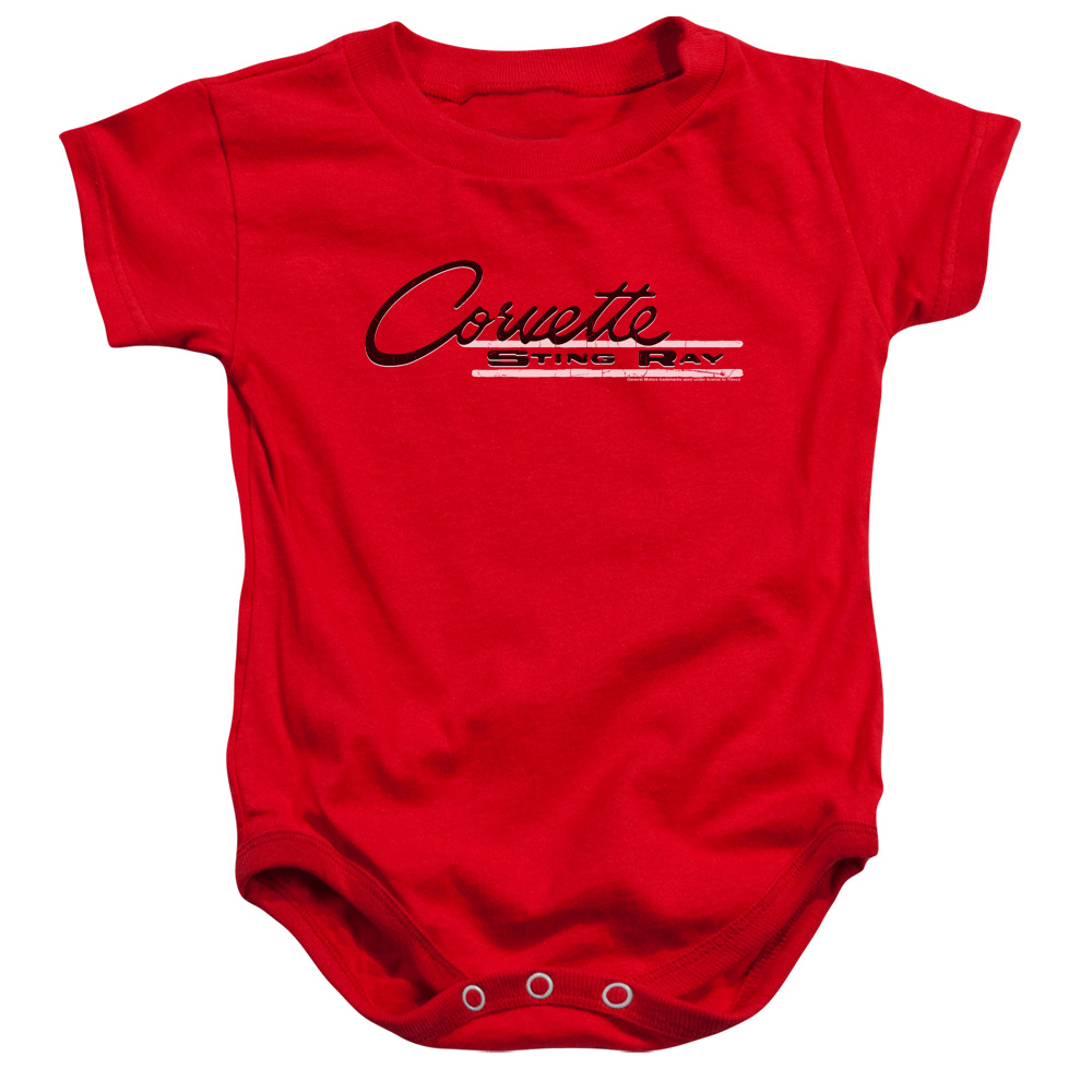 CHV163-SS-2 Chevrolet Retro Stingray Infant Snapsuit, Red - Medium - 12 Month
