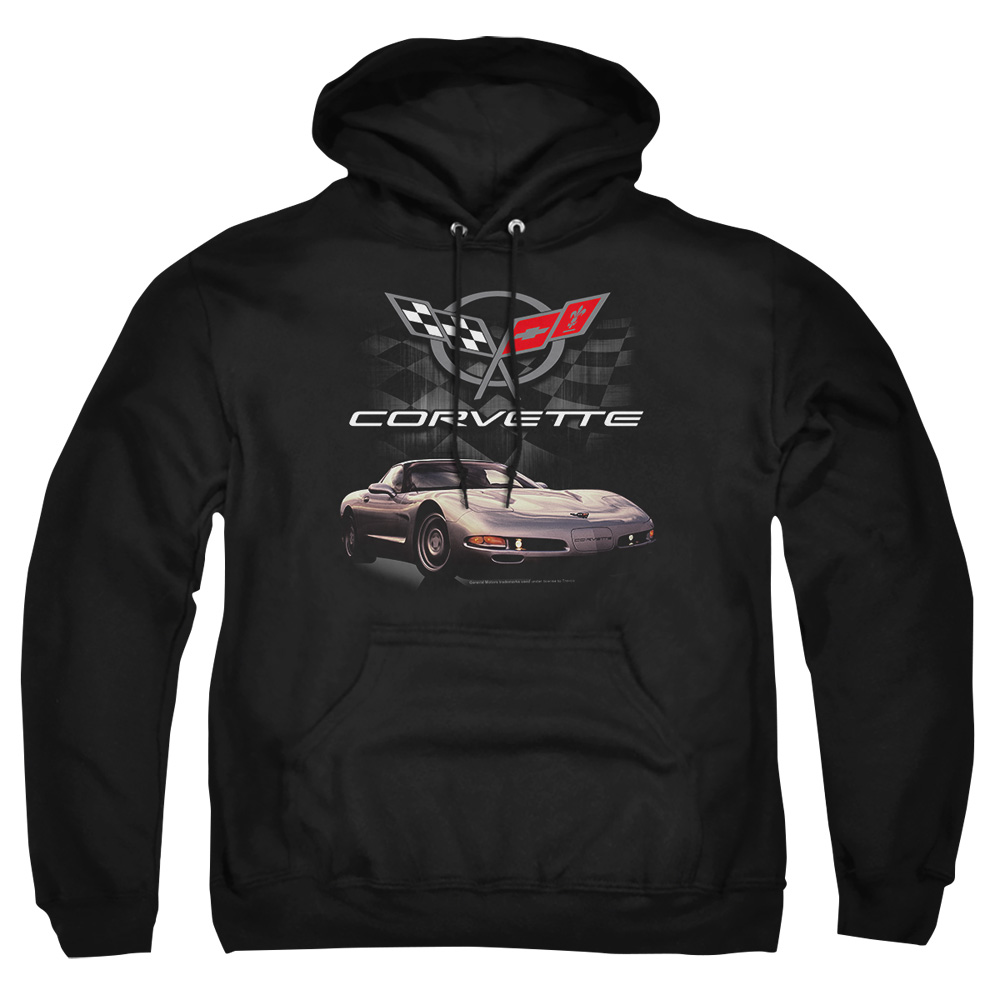 CHV166-AFTH-8 Chevrolet Checkered Past Adult Pullover Hoodie, Black - 5X